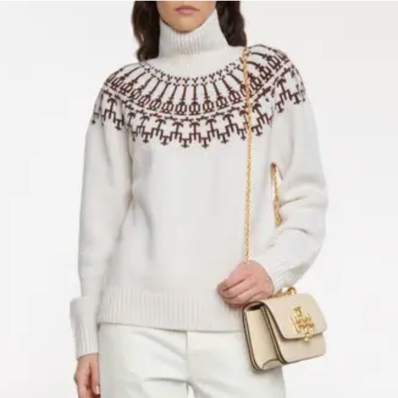 Tory Burch Intarsia Wool Fair Isle Sweater - Picture 1 of 7